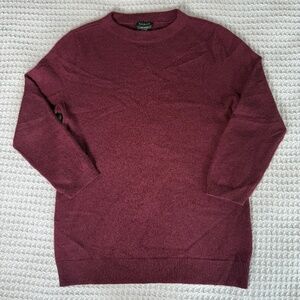 Talbots 100% Cashmere Sweater Womens Medium Burgundy Crewneck Work Dressy Top